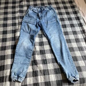 American Eagle high waisted denim joggers, size 6